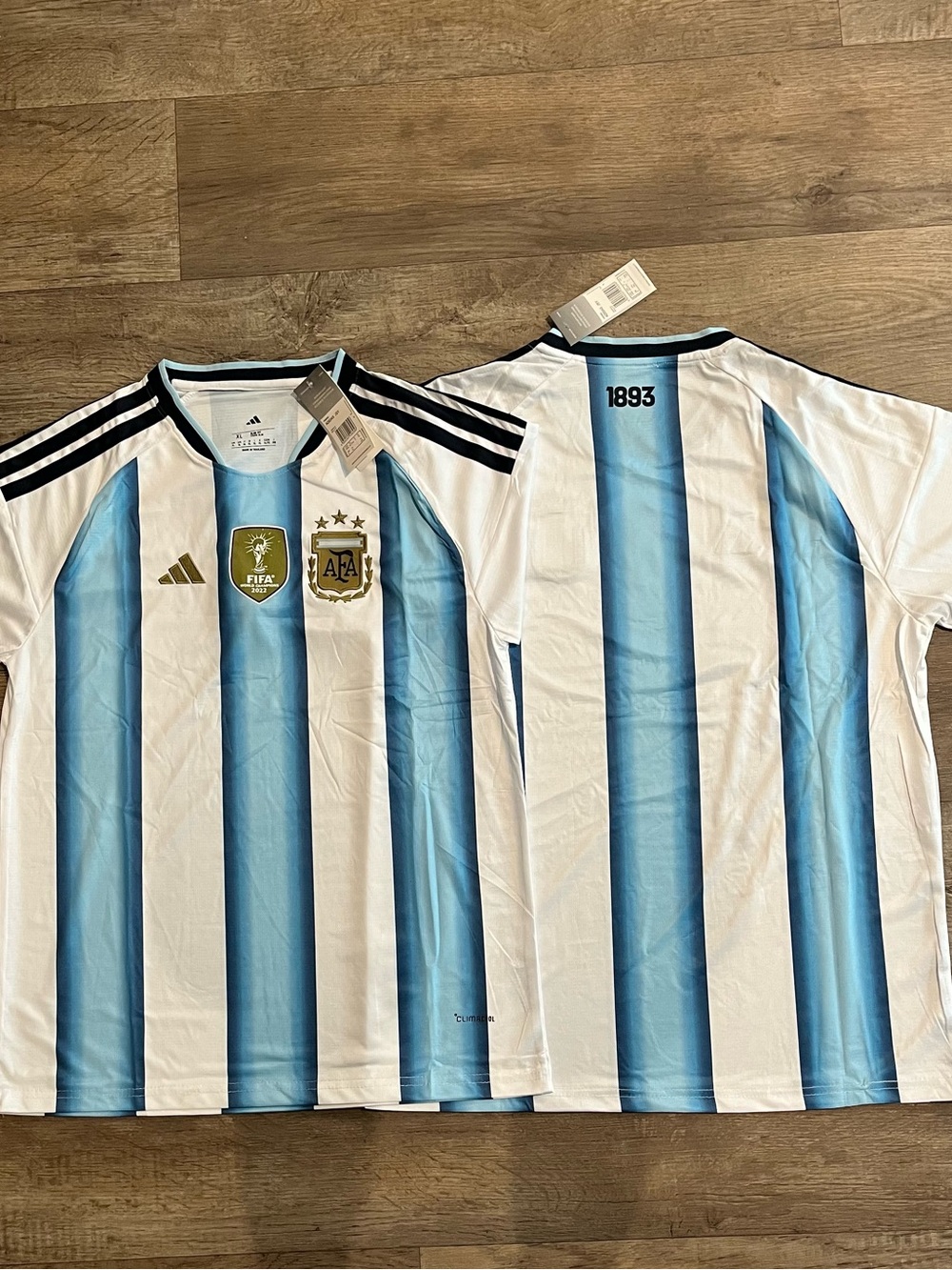 adidas Argentina Stripe 2026 World Cup Soccer Jersey - White & Sky Blue